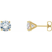 14K Yellow 1 1/2 CTW Lab-Grown Diamond 4-Prong Stud Earrings