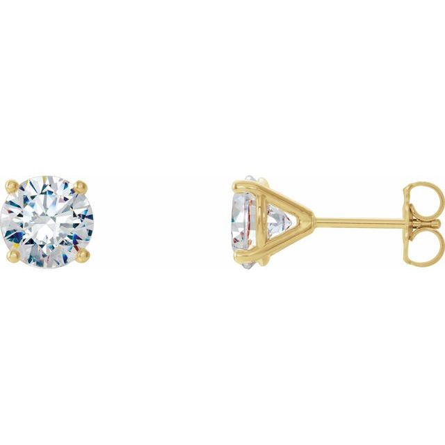 14K Yellow 1 1/2 CTW Lab-Grown Diamond 4-Prong Stud Earrings