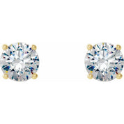 14K Yellow 1 1/2 CTW Lab-Grown Diamond 4-Prong Stud Earrings