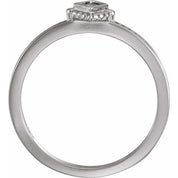 Sterling Silver Natural Amethyst Family Stackable Ring - 71520:6007:P