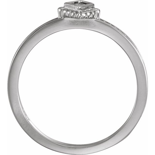 Sterling Silver Natural Amethyst Family Stackable Ring - 71520:6007:P