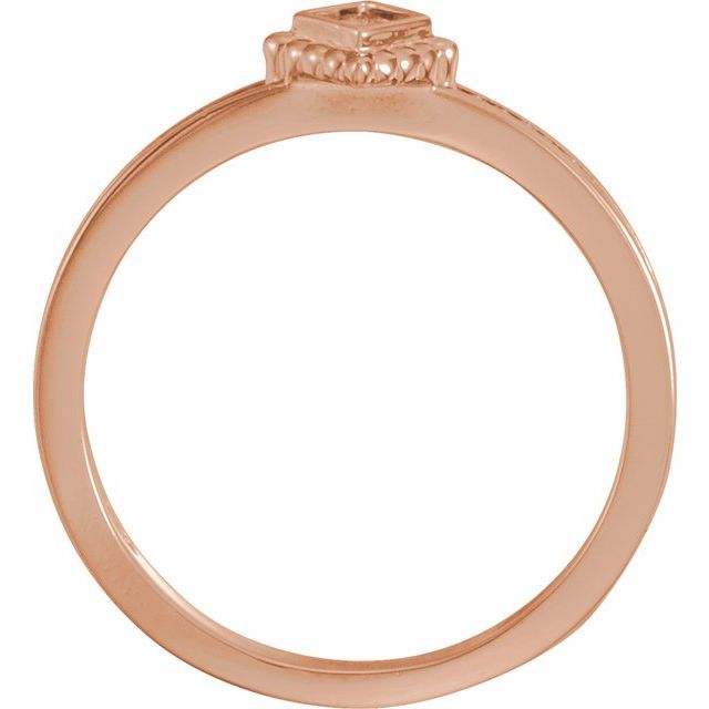 14K Rose Natural Citrine Family Stackable Ring - Elegant Design