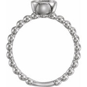Sterling Silver Natural White Sapphire Family Stackable Ring
