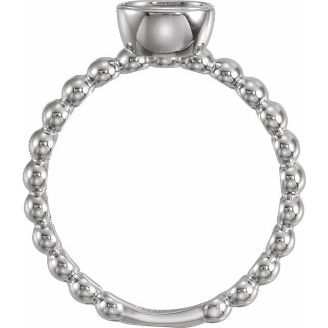 Sterling Silver Natural White Sapphire Family Stackable Ring
