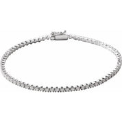 14K White 2 CTW Natural Diamond Line 7" Bracelet