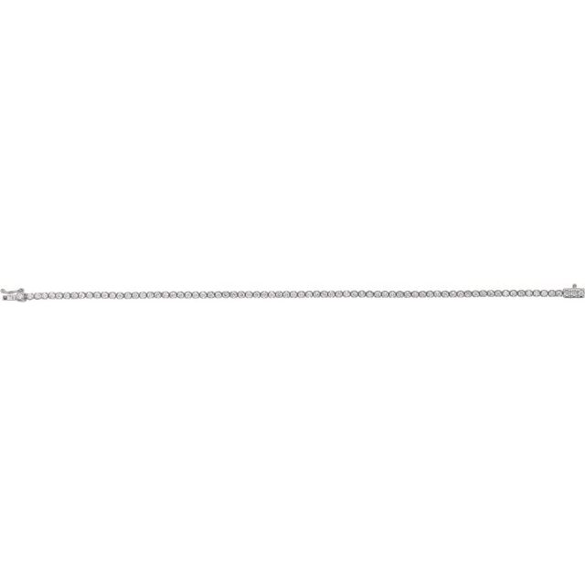 14K White 2 CTW Natural Diamond Line 7" Bracelet