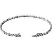14K White 3 CTW Natural Diamond Line 7" Bracelet