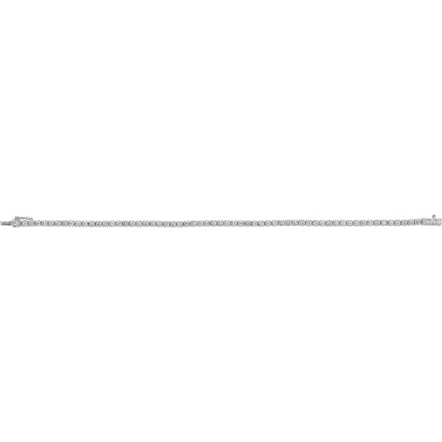 14K White 3 CTW Natural Diamond Line 7" Bracelet