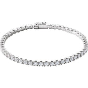14K White 5 CTW Natural Diamond Line 7" Bracelet