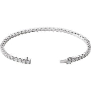 14K White 5 CTW Natural Diamond Line 7" Bracelet