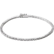 14K White 1 CTW Natural Diamond Line 7" Bracelet