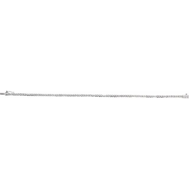 14K White 1 CTW Natural Diamond Line 7" Bracelet