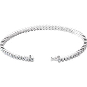 14K White 3 CTW Natural Diamond Line 7" Bracelet