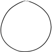 Sterling Silver 2 mm Black Leather 18" Cord