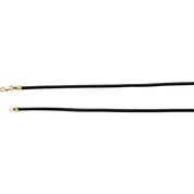 14K Yellow 2 mm Black Leather 16" Cord