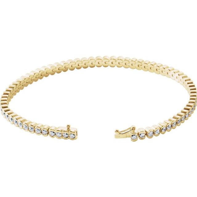 14K Yellow 3 CTW Natural Diamond Line 7" Bracelet