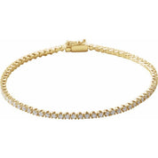 14K Yellow 2 CTW Natural Diamond Line 7" Bracelet