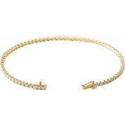 14K Yellow 2 CTW Natural Diamond Line 7" Bracelet