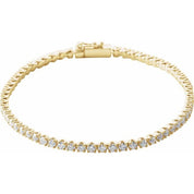 14K Yellow 3 CTW Natural Diamond Line 7" Bracelet