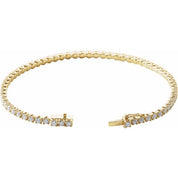14K Yellow 3 CTW Natural Diamond Line 7" Bracelet