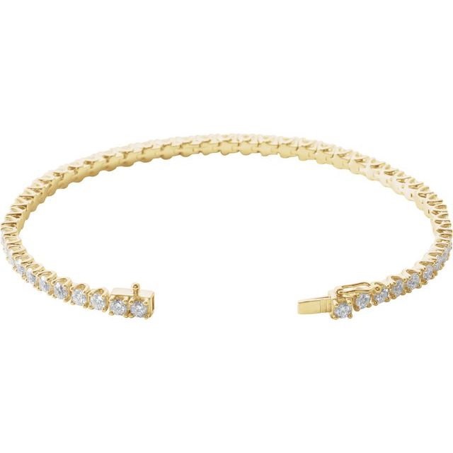 14K Yellow 5 CTW Natural Diamond Line 7" Bracelet