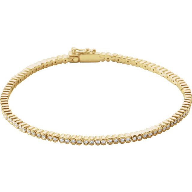 14K Yellow 1 CTW Natural Diamond Line 7" Bracelet