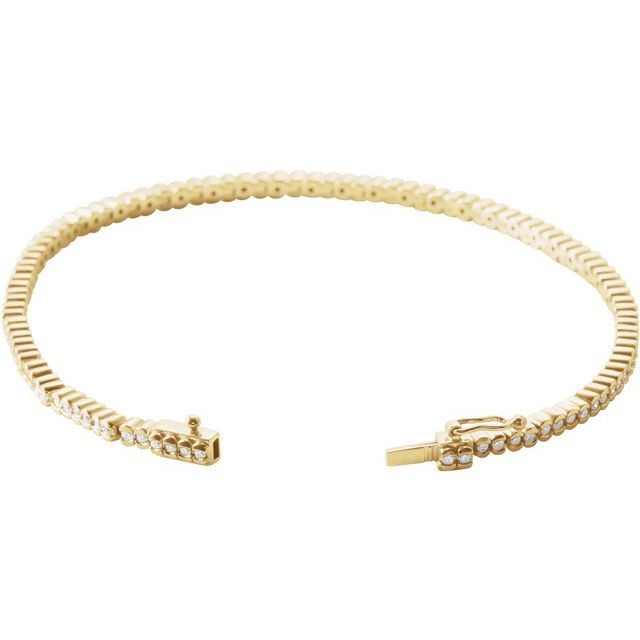 14K Yellow 1 CTW Natural Diamond Line 7" Bracelet