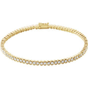 14K Yellow 2 CTW Natural Diamond Line 7" Bracelet