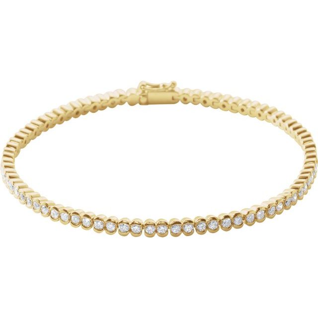 14K Yellow 2 CTW Natural Diamond Line 7" Bracelet