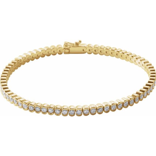 14K Yellow 3 CTW Natural Diamond Line 7" Bracelet