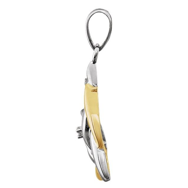 14K White/Yellow .004 CT Natural Diamond Celtic-Inspired Pendant