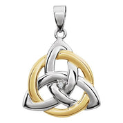 14K White/Yellow .004 CT Natural Diamond Celtic-Inspired Pendant