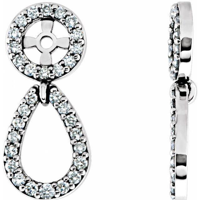 14K White 1/3 CTW Natural Diamond Earring Jackets