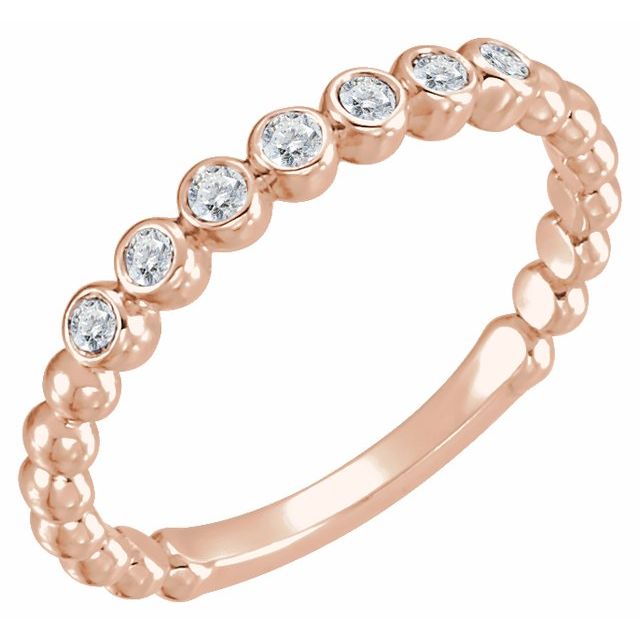 14K Rose 1/8 CTW Natural Diamond Stackable Ring