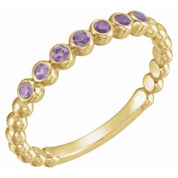 14K Yellow Natural Alexandrite Stackable Ring