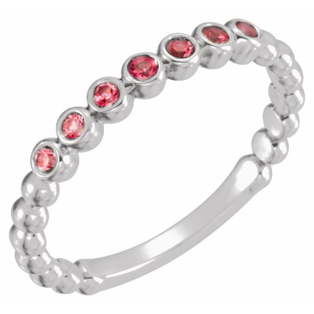 Sterling Silver Lab-Grown Ruby Stackable Ring