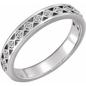 Platinum 1/8 CTW Natural Diamond Stackable Ring