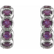 Sterling Silver Lab-Grown Alexandrite Hoop Earrings