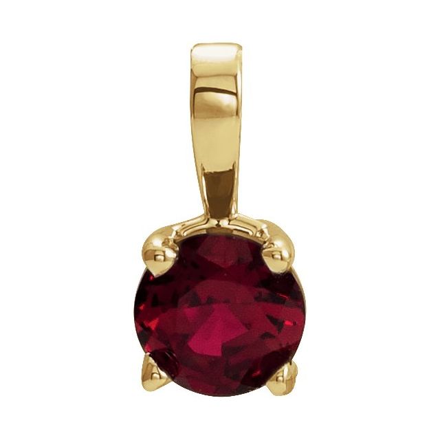 14K Yellow 3 mm Lab-Grown Ruby Pendant