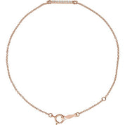 14K and Platinum Natural Diamond Bar Bracelet Adjustable 6.5 to 7.5 Inches Series BRC771