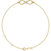 14K Yellow 1/8 CTW Natural Diamond Infinity 6 1/2-7 1/2" Bracelet