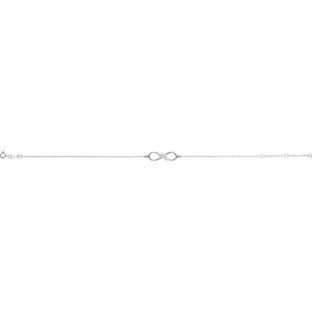 Platinum 1/8 CTW Natural Diamond Infinity 6 1/2-7 1/2" Bracelet