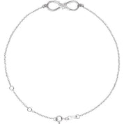 Sterling Silver 1/8 CTW Natural Diamond Infinity 6 1/2-7 1/2" Bracelet