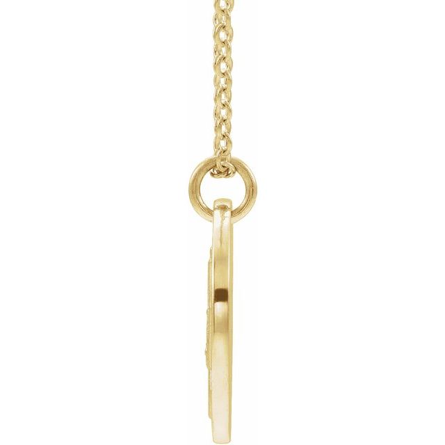 14K Yellow .025 CTW Natural Diamond Lotus 16-18" Necklace