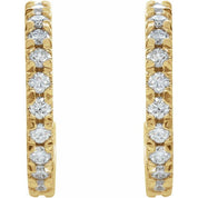 14K Yellow 5/8 CTW Lab-Grown Diamond French-Set 15 mm Huggie Hoop Earrings