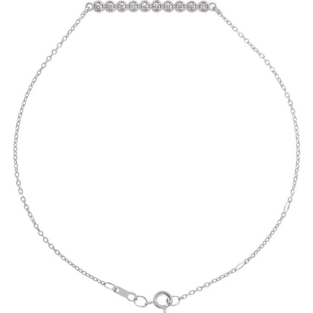 Platinum 1/8 CTW Natural Diamond Bar 6 1/2-7 1/2" Bracelet