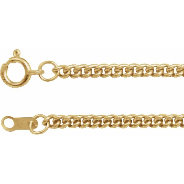 14K Yellow Gold 2.25 mm Curb 20" Chain - CH173:60006:P