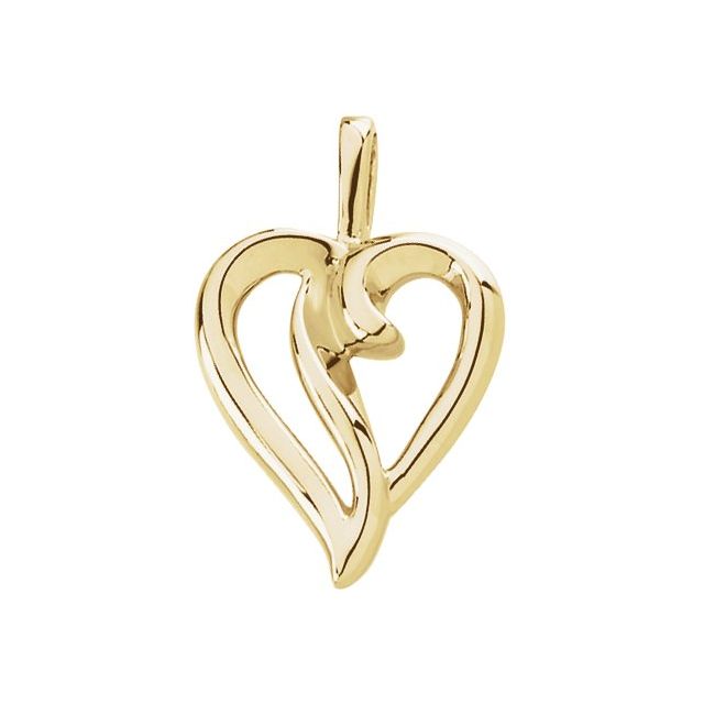 18K Yellow Heart Pendant