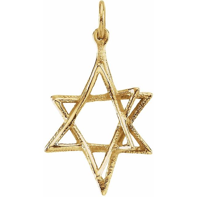14K Yellow 20.75x15.25 mm Star of David Pendant