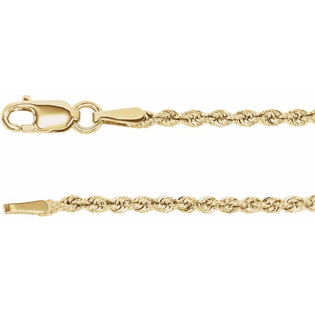 14K Yellow Rope Chain 1.85 mm 16" by Quality Gold